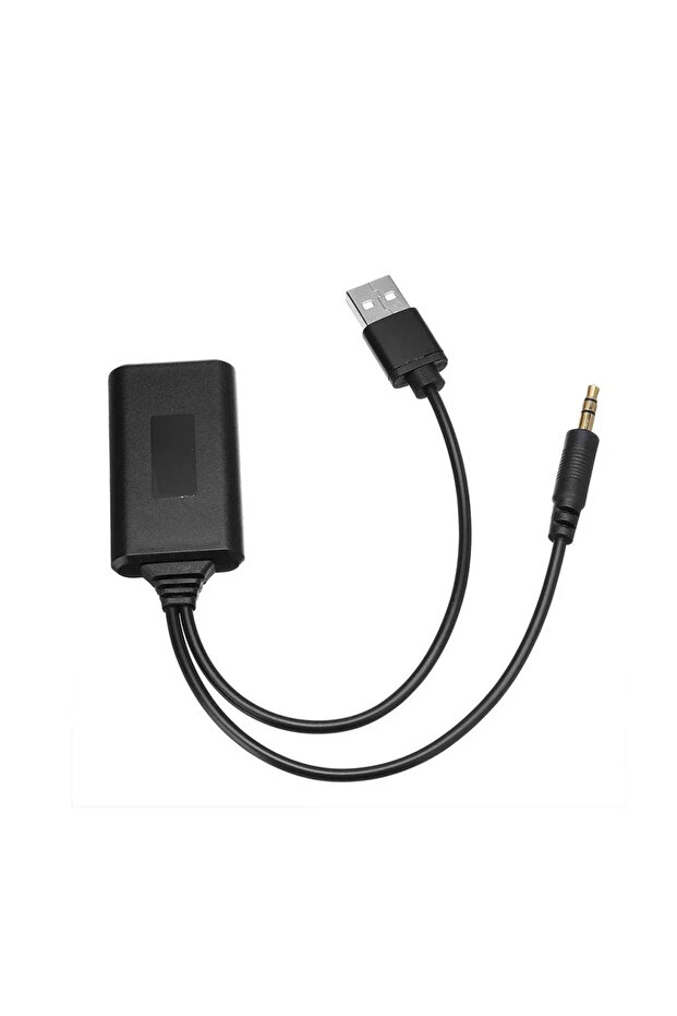 جهاز استقبال بلوتوث لاسلكي عالمي للسيارة أسود اللون، USB 3.5 مم، وسائط مساعدة، بلوتوث 5.0 متر