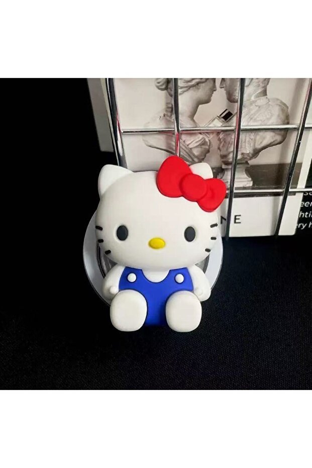 Blue 3D Sanrio Hello Kitty For Magsafe Magnetic Phone Griptok Grip Tok Stand Cute Cartoon For iPhone
