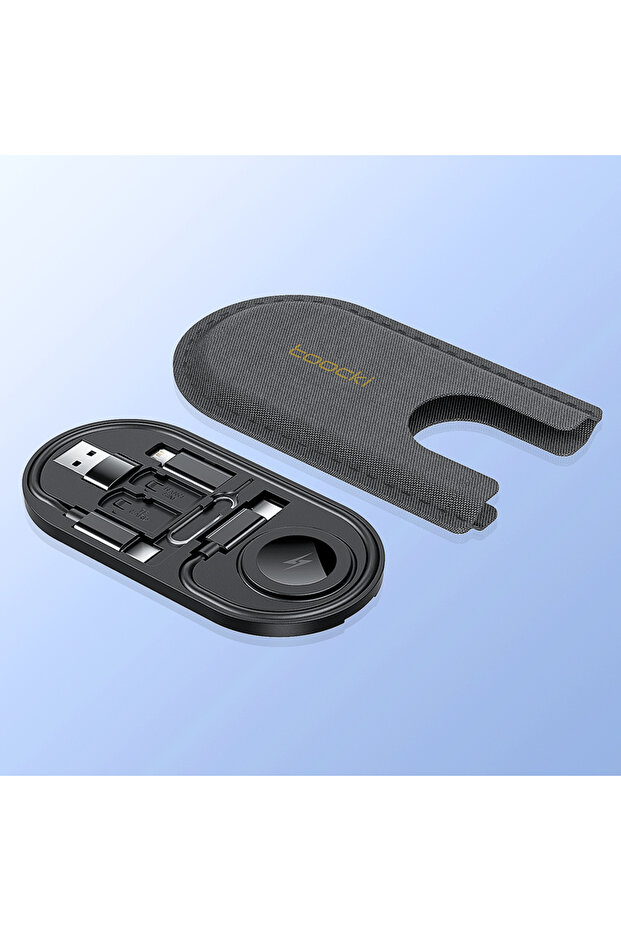 مجموعة أسلاك بيانات توكي السوداء المصغرة، شاحن لاسلكي للساعات، كابل شحن سريع من USB-C إلى Type-C