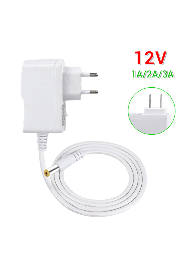 12V 2A قابس الاتحاد الأوروبي محول طاقة DC 12V محول إضاءة مدخل AC 100-240V مخرج DC 12V 1A 2