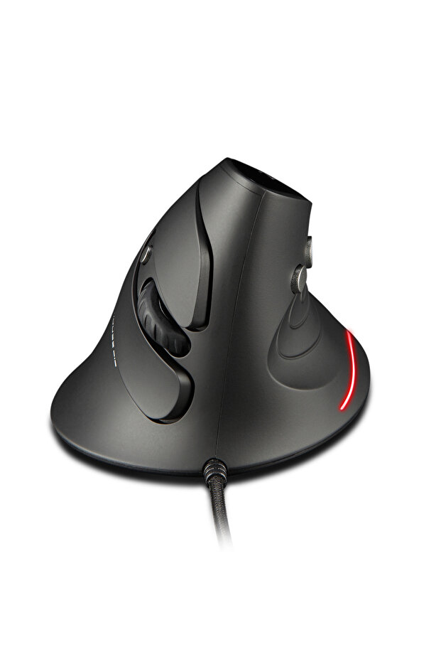 ماوس ZELOTES T-30 أسود، ماوس بصري سلكي، ماوس عمودي، ماوس ألعاب سلكي USB، 6 مفاتيح، مريح
