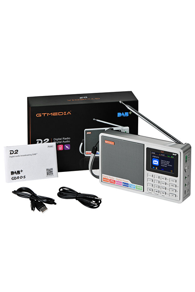 GTMEDIA D2 GTMEDIA D2 Radio DAB Digital Bluetooth Speaker AUX IN TF Card Slot MP3 Player Record Cloc