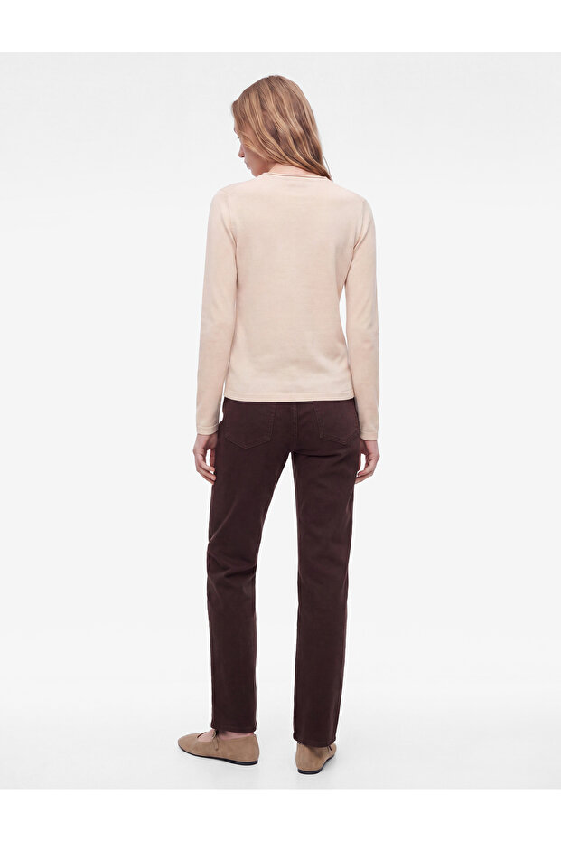 Modal Blend Slim Fit High Collar Long Sleeve T-Shirt
