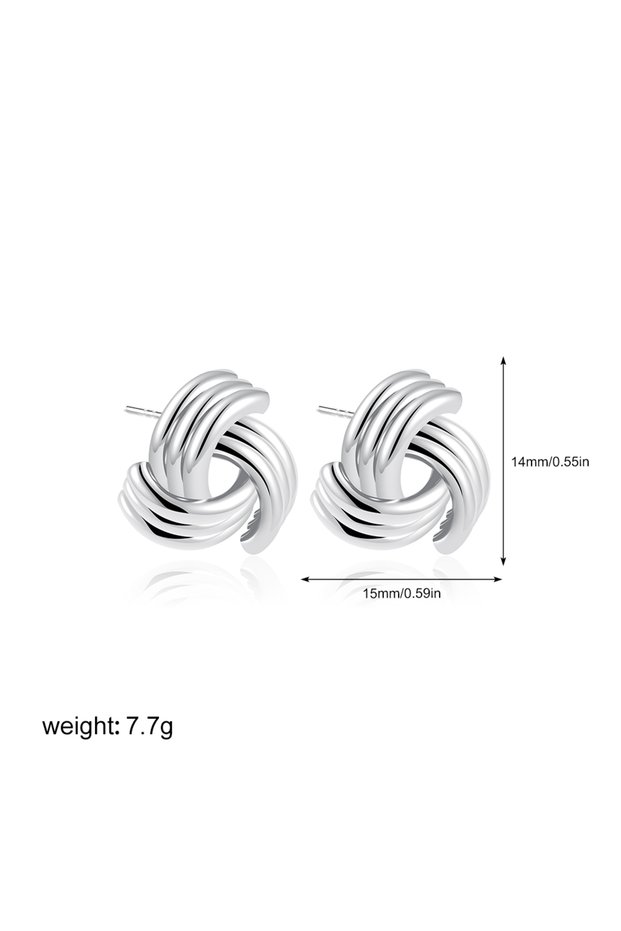 T522 2 Retro Multi Layer Knot Earrings Stainless Steel Women's Earrings Geometric Retro New Jewelry