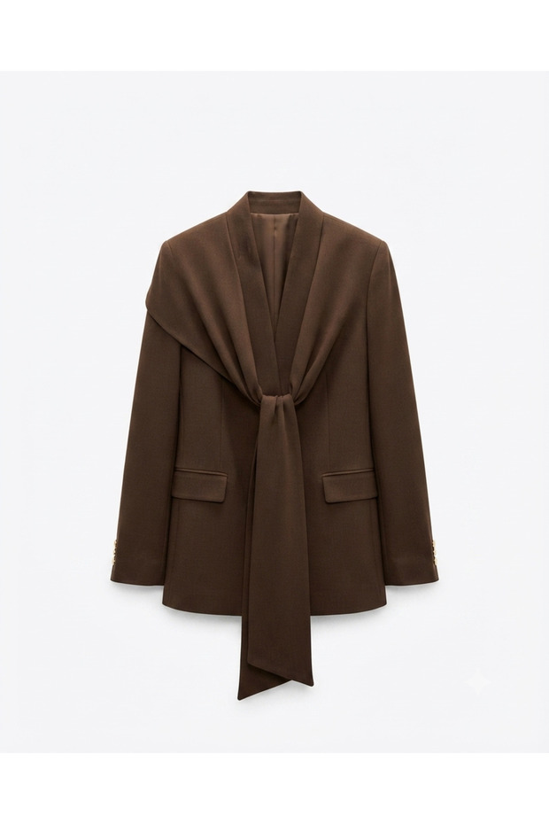 Coffee Shawl Blazer Jacket
