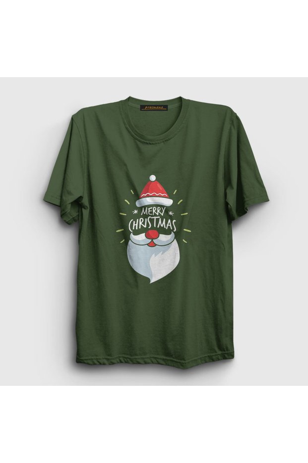 Unisex Khaki Merry Christmas Santa Claus Christmas T-shirt270193tt