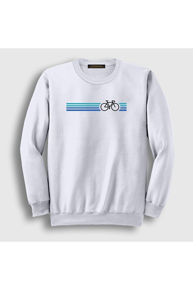 Unisex White Stripes Bike Gift Bicycle Sweatshirt 614357Tt