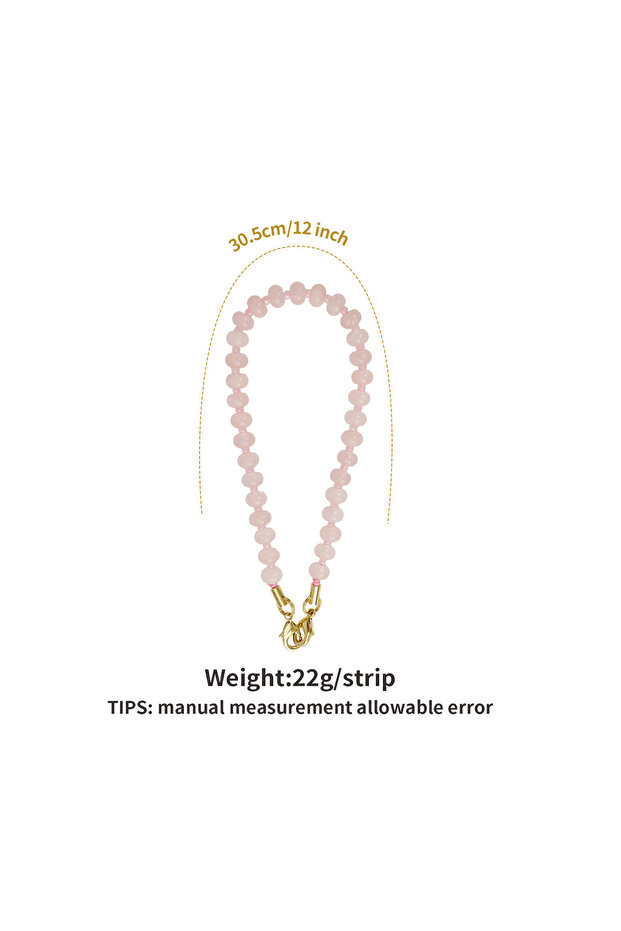 Pink Ins Style DIY Personalized And Creative Natural Stone Phone Chain With High-End Feel Handmade B