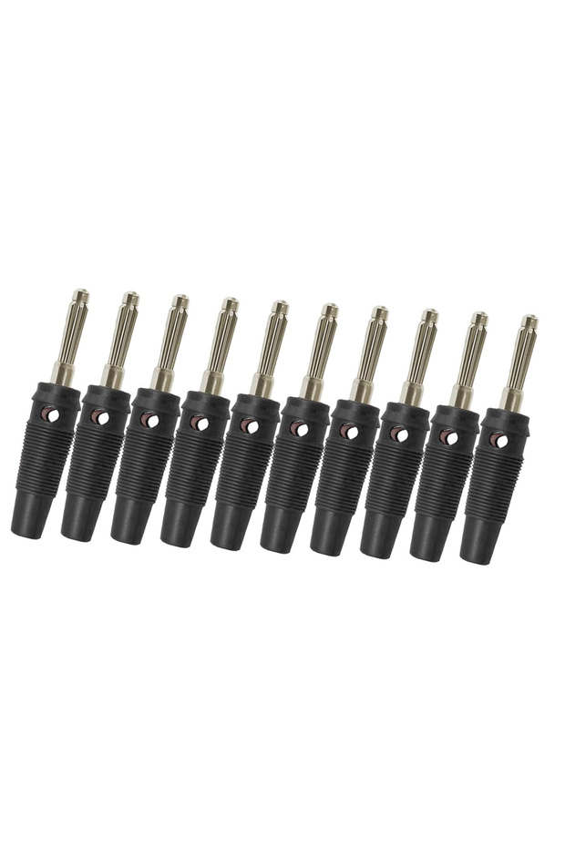 10PCS Black 10PCS 4mm High Current Banana Plugs Stackable 32A Screw Type Solderless Banana Connector