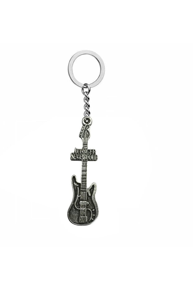 Avenged Sevenfold Themed Electric Guitar Keychain – Metal Rock & Metalcore Accessory