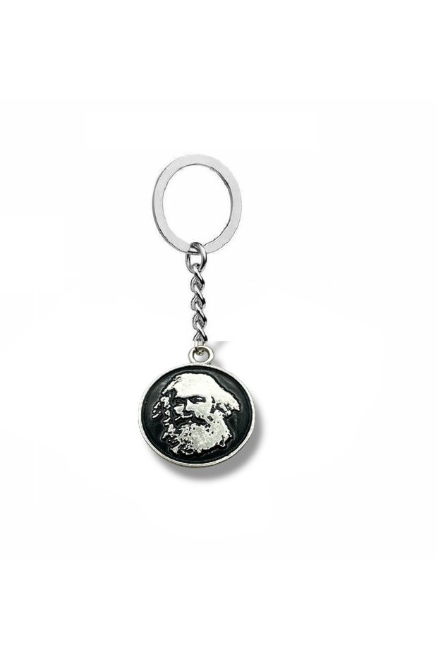 Karl Marx Round Figured Unisex Keychain – Icon of Philosophy, Labor, and Revolutionary Thought