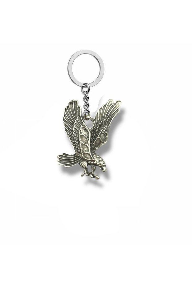 Metal Unisex Keychain with Flying Eagle Figure – Symbol of Power and Freedom