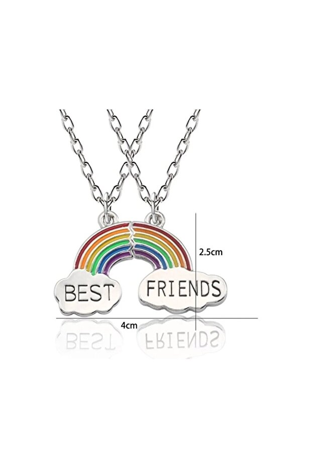 2 قطعة قلادة قوس قزح أفضل الأصدقاء Bff قلادة الصداقة الثنائية