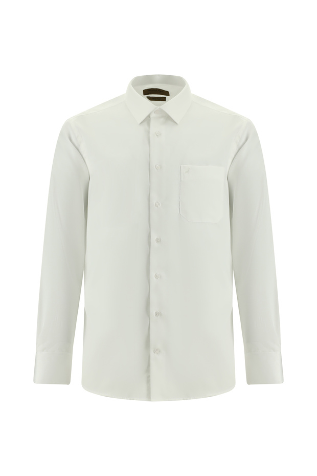 Long Sleeve Classic Pocket Non Iron Satin Cotton Shirt