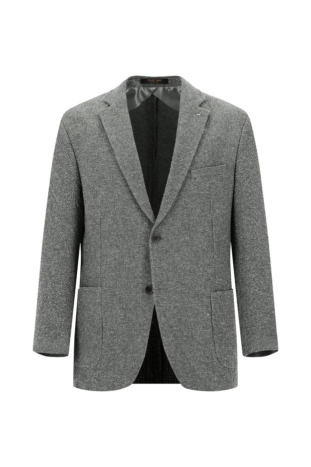 سترة 4 Drop Relaxed Fit مريحة القص من قماش جوفر منقوش مكونة من كتان قطع