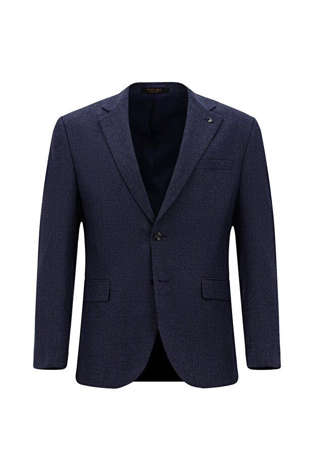 7 Drop Slim Fit Slim Fit Patterned Wool Pack Classic Jacket