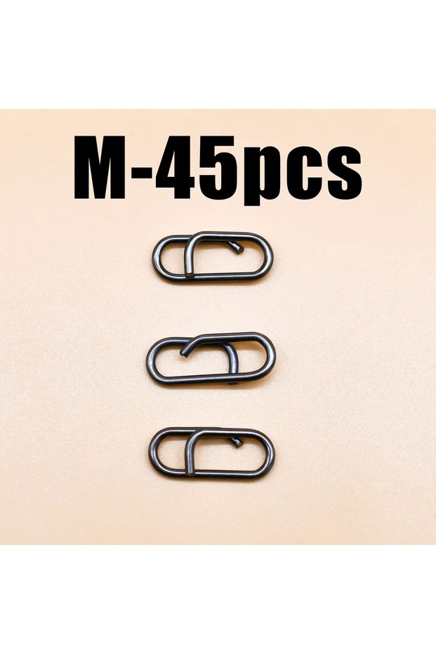 M MNFT 45Pcs Fishing Interlock Snap Fast Clips Stainless Steel Fishing Lure Snap Smooth Connector Fi