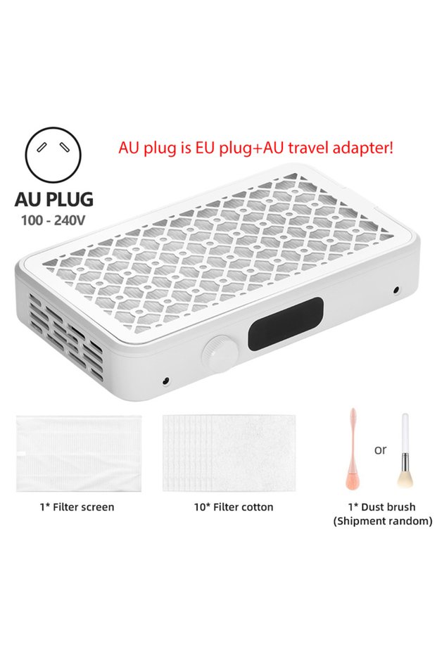 AU plug Professional Turbo Vacuum Cleaner Brushless Nail Dust Collector Two Hands Strong Suction Nai