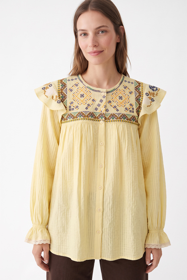 Etamin Embroidered Tunic 2099 - Yellow