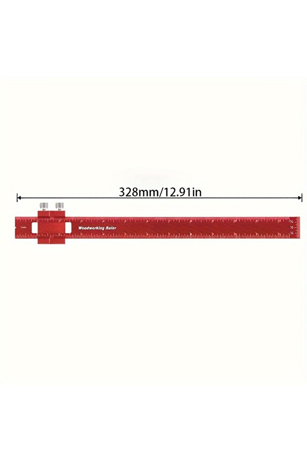 300mm Red Carpenter's Ruler, Aluminum Alloy Positioning Ruler, Carpenter's Ruler, Angle Ruler, Multi