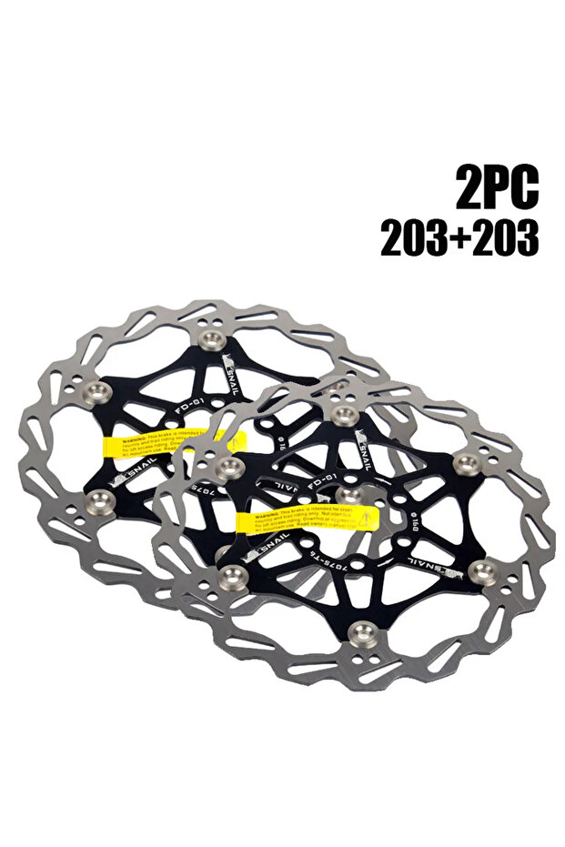 2PC 203-203mm Black SNAIL Disc Brake Rotor MTB Bicycle Floating Rotor Heat Dissipation 140/160mm Sta