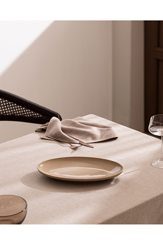 Aurea Kayık Plate - Beige - 30 cm