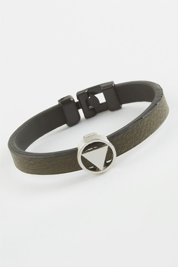 Gldisptm Triangle Quality Faux (104410) Leather Bracelet-Green