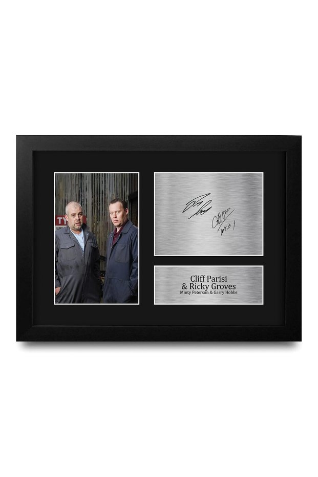 Alayra Framed Cliff Parisi & Ricky Groves Eastenders Minty Peterson & Garry Hobbs Gifts Printed Signed Autograph Picture for TV Show Fans - A4 Framed