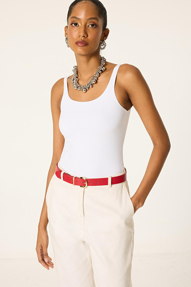 Double Layer Thick Strap Body Suit