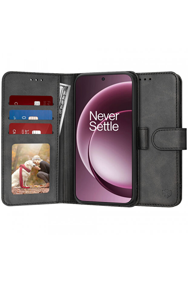 Case for OnePlus 15, Techsuit, Diary Book, Black - 1