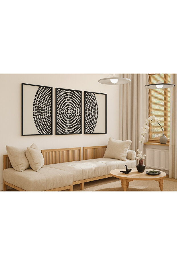 Laminated Framed Pvc Protected Uv 3-Piece Patterned Wall Painting – Modern & Stylish Wall Decor