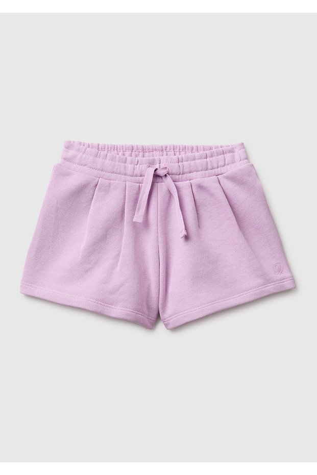 Girl's Pink Logo Embroidered Waist Drawstring Shorts
