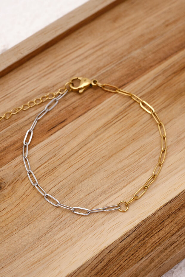 Steel Lavi Bracelet Combination Chain Florya Paperclip Bracelet 17+4Cm&21Cm