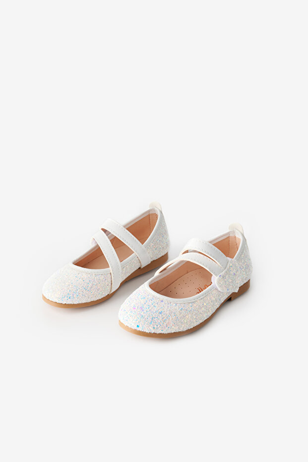 White Heart Velcro Girls' Shoes