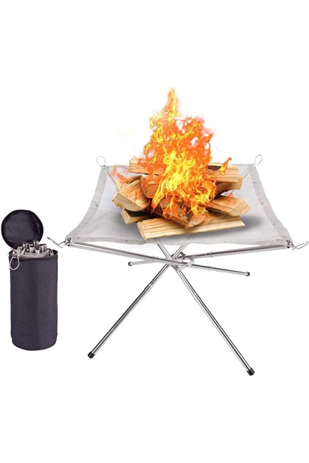 Portable Outdoor Fire Pit Lightweight Folding Camping Fire Pit with Carrying Bag