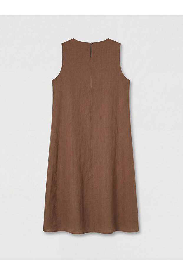 Crew Neck 100% Linen Dress