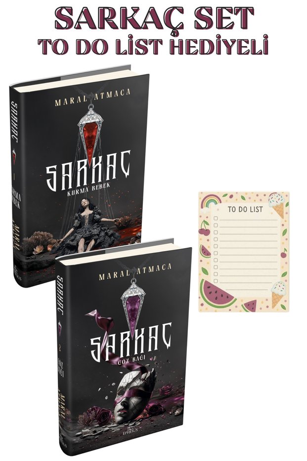 Sarkaç 1 Kurma Bebek, Sarkaç 2 Göz Bağı Maral Atmaca 2 Kitap Ciltli Set - to do list hediyelidir
