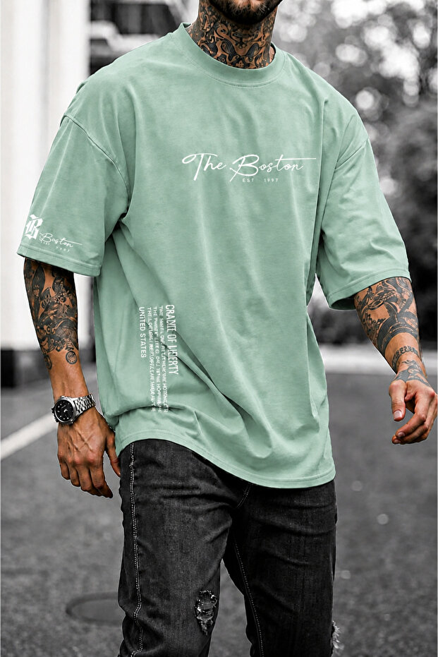 -Erkek 3 Thread Oversize T-Shirt – Casual Elegance & Comfort the Boston
