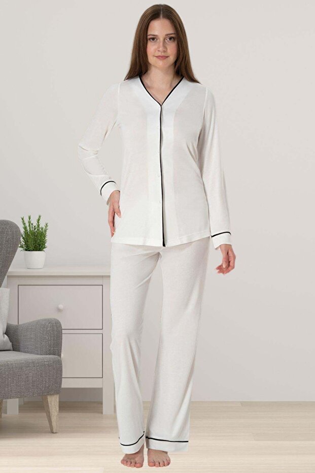 Cotton Long Sleeve Maternity Pajamas Set