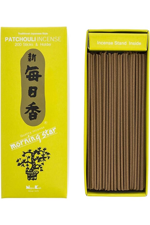 Morning Star Japanese Incense Sticks 200 Sticks & Holder (PATCHOULI)