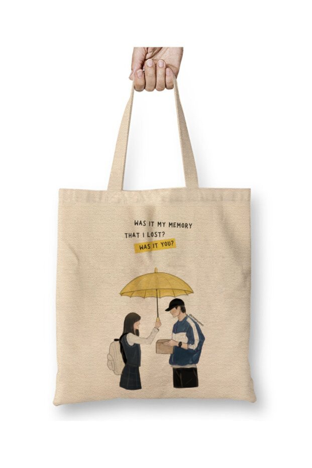 Lovely Runner Kdrama White Tote Bag Long Handle Shopping Bag Beach Bag