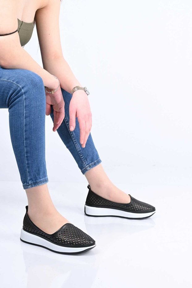 Laceless Staple Detailed Poly Sole Genuine Leather Casual 328-2040 Women's Shoes