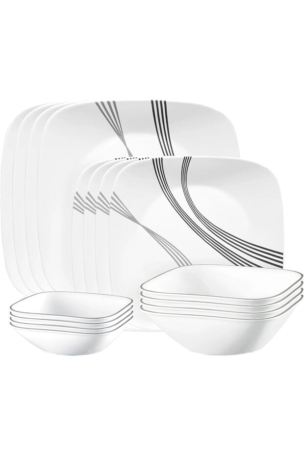 Urban Arc 16pc, Chip & Break Resistant Dinnerware Set, Service for 4