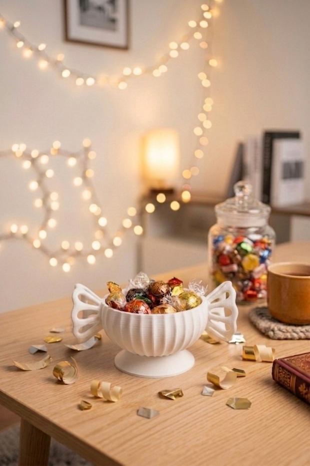 Candy-Shaped Serving Bowl with Stable Base – Elegant Single Piece