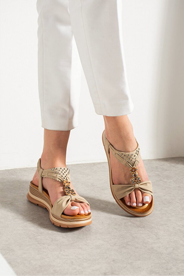 2067 Women's Stoned Wedge Sole Daily Comfort Sandals