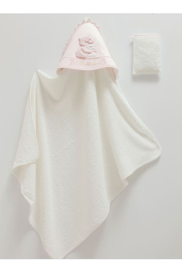 İncibaby Newborn Baby Girl Textured Swaddle Towel 82X90 cm and 1 Piece Washcloth Set of 2 New Season
