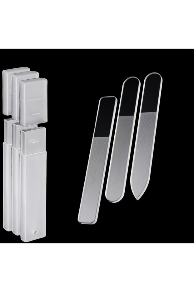 3 Pcs Set 3pcs Set of Nano-glass File Polished Strip Nail File Box Transparent Manicure Trim Strip M