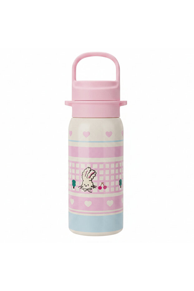 Pink & Cream Elegant Metal Water Bottle with Premium Designer Finish – 500 ml