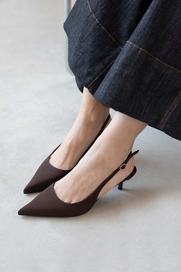 Marcela Women's Heeled Fabric Shoes Brown