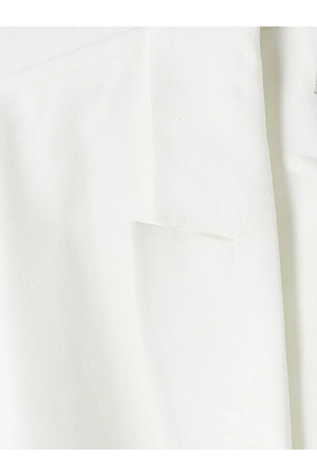 White Linen Blend Women's Classic Vest